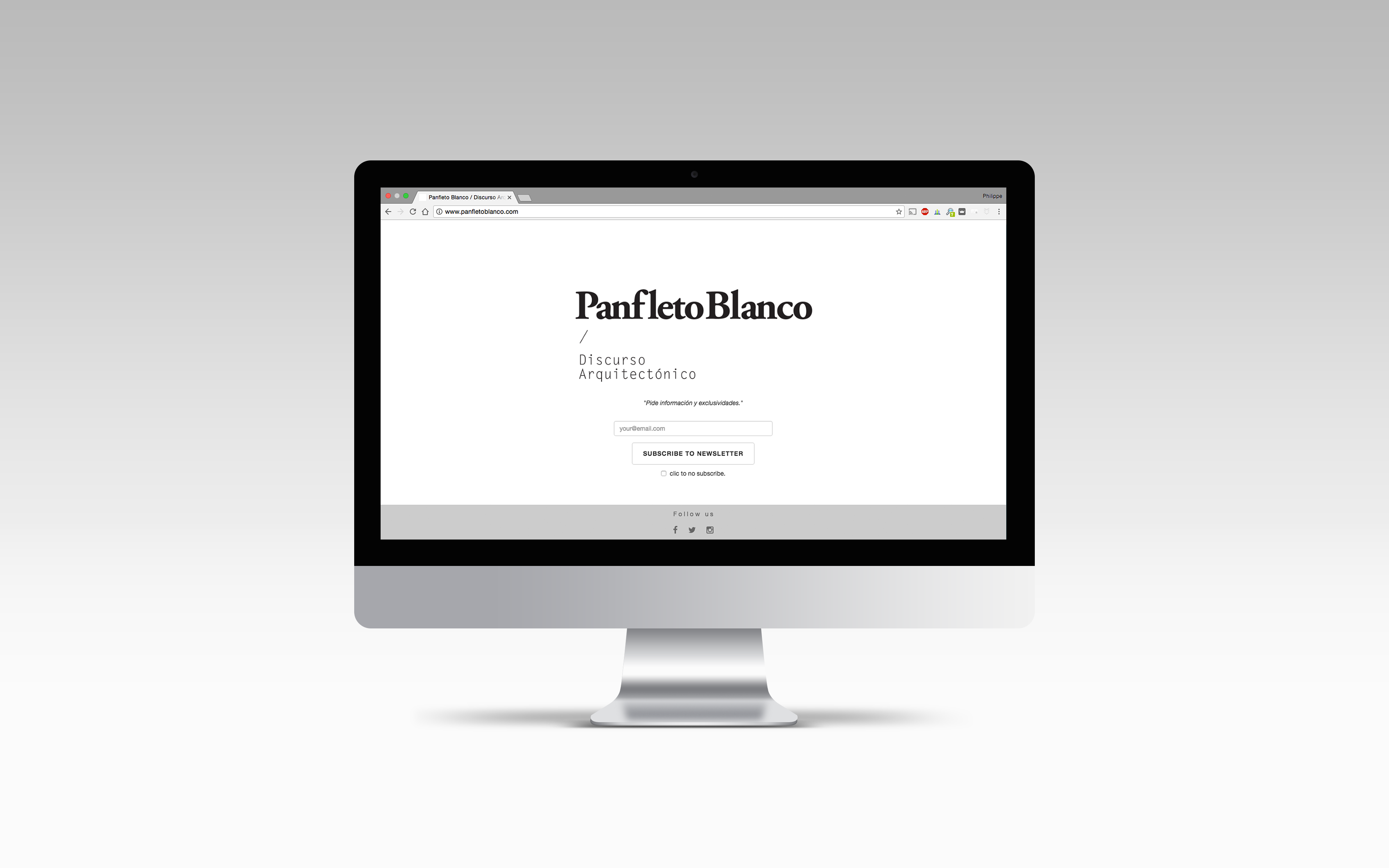 Landing page  Panfleto Blanco Philippe Barthelemy