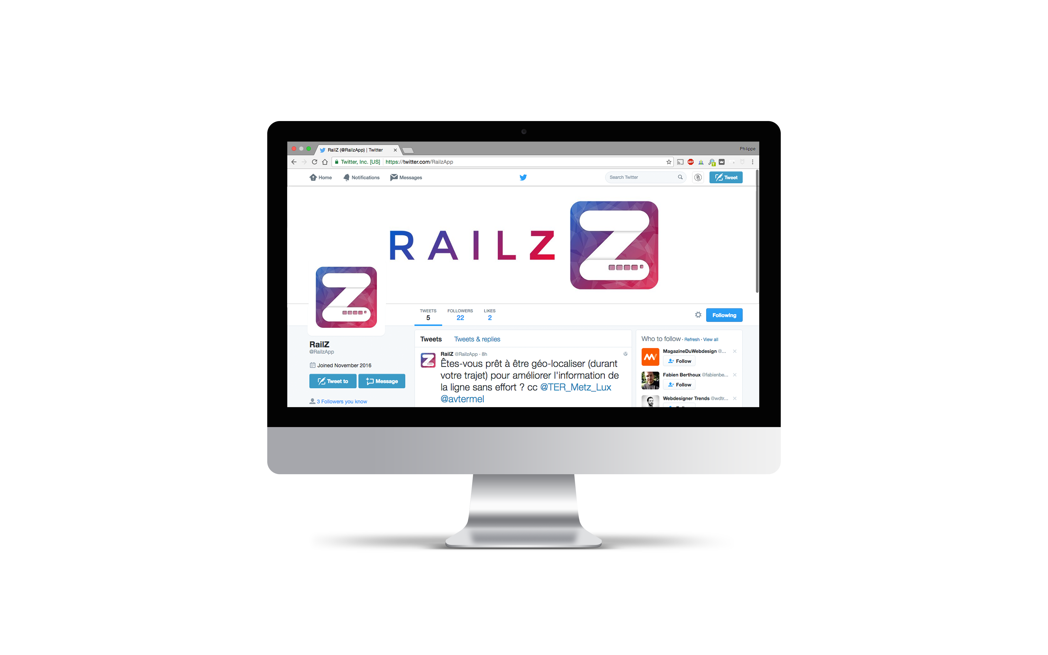 RailZ App Twitter